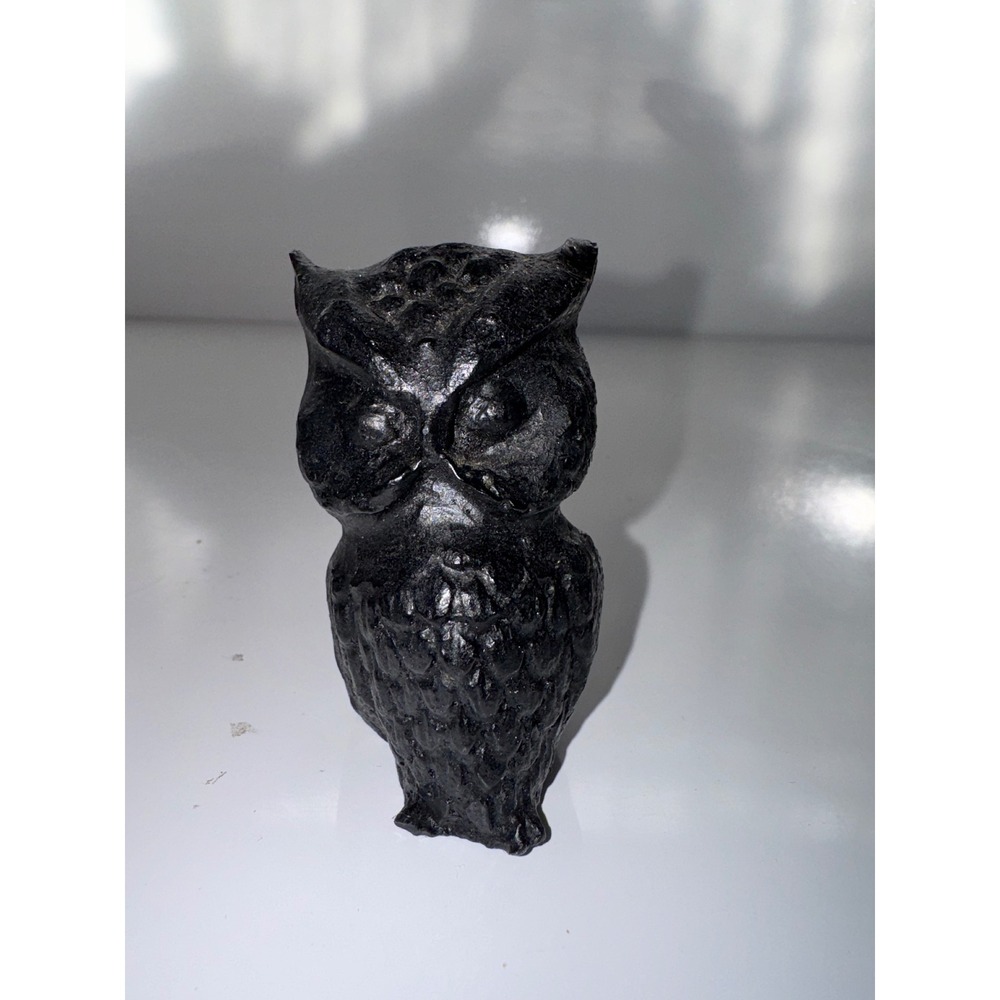Handcrafted Kentucky Coal Owl Figurine Vintage Black Appalachian Folk Art Decor